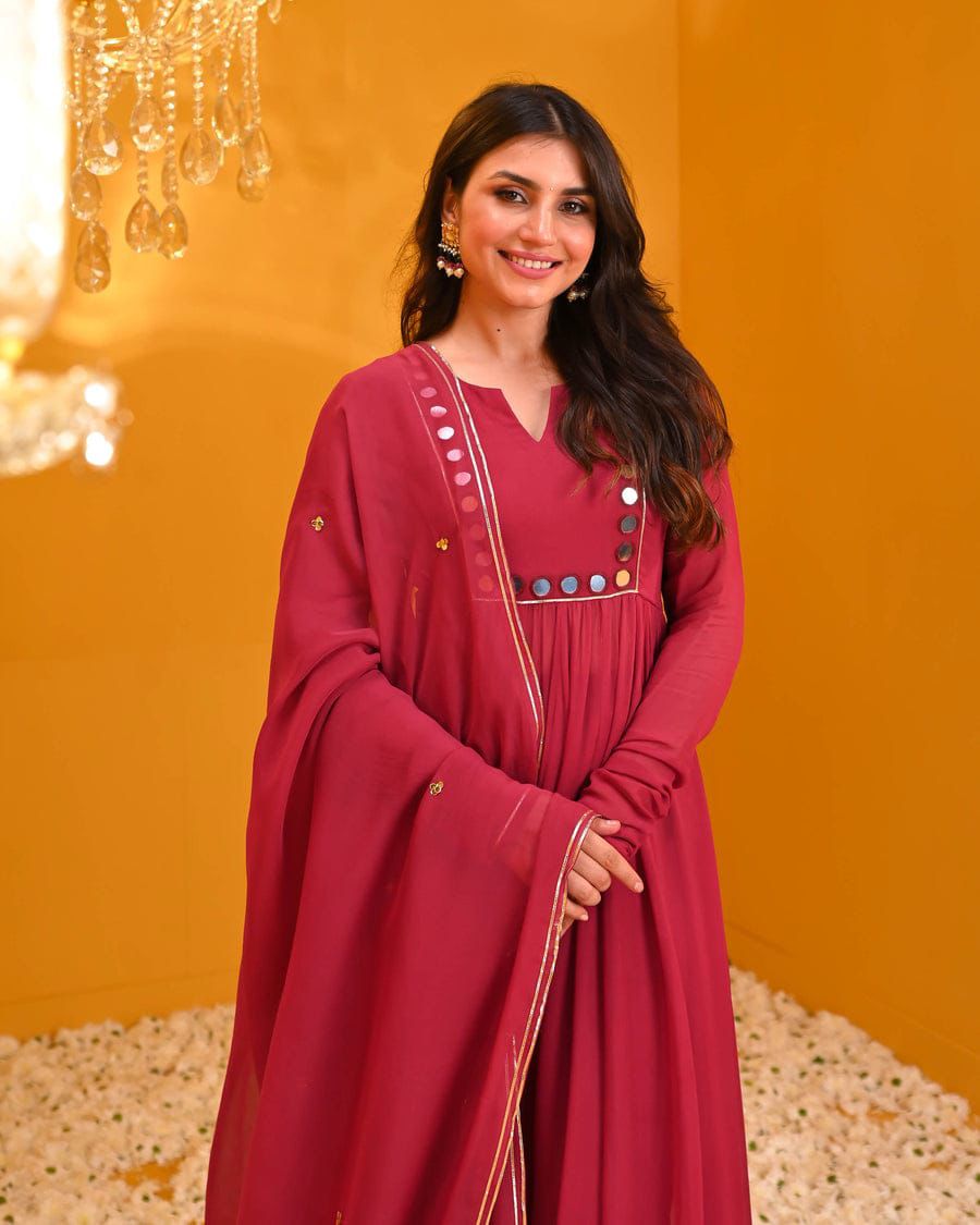 RAYON ANARKALI KURTI PANT AND DUPATTA