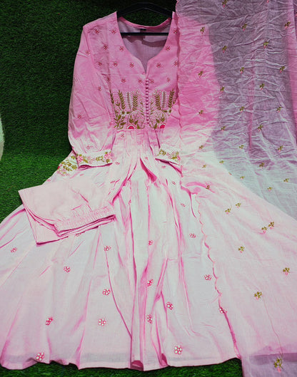 COTTON KURTI PANT AND DUPATTA, EMBROIDERY WORK