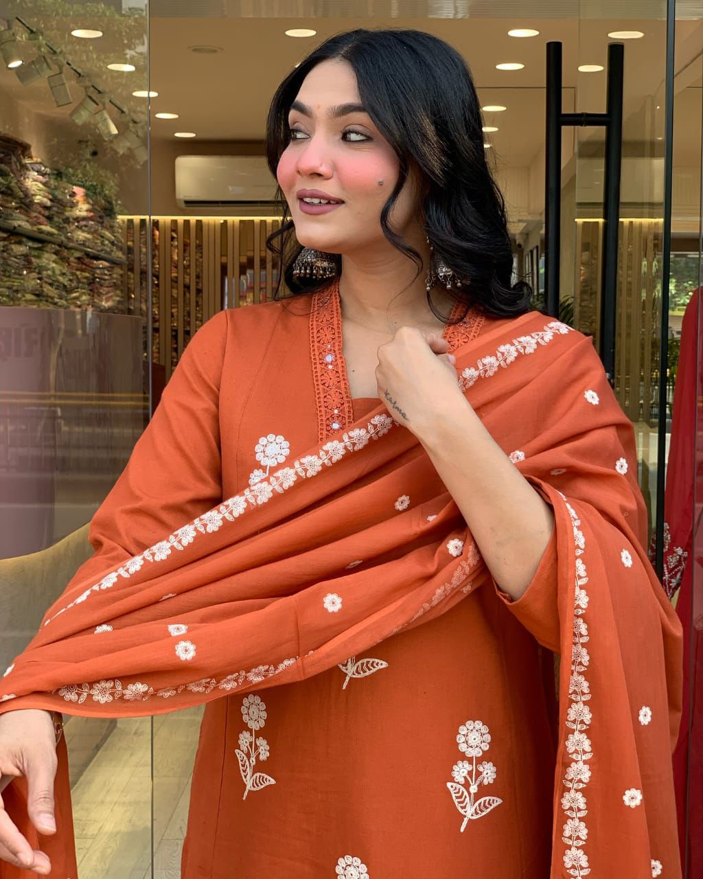 Embroidery work, kurti , pant dupatta