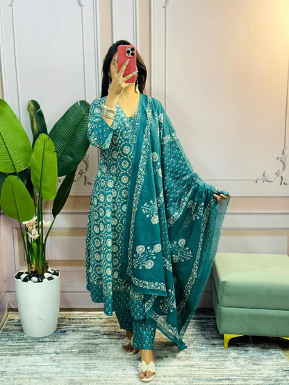 Straight Kurti / Kurti + Pant + Dupatta, Emrodori work