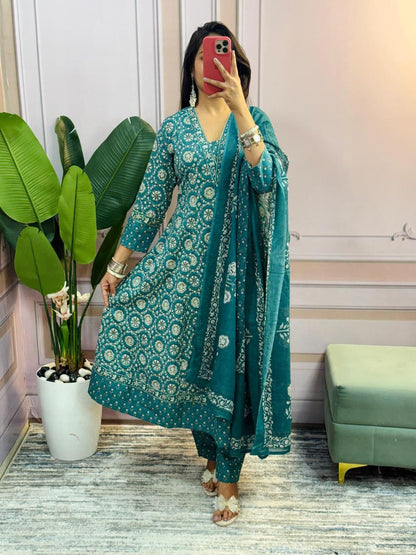 Straight Kurti / Kurti + Pant + Dupatta, Emrodori work