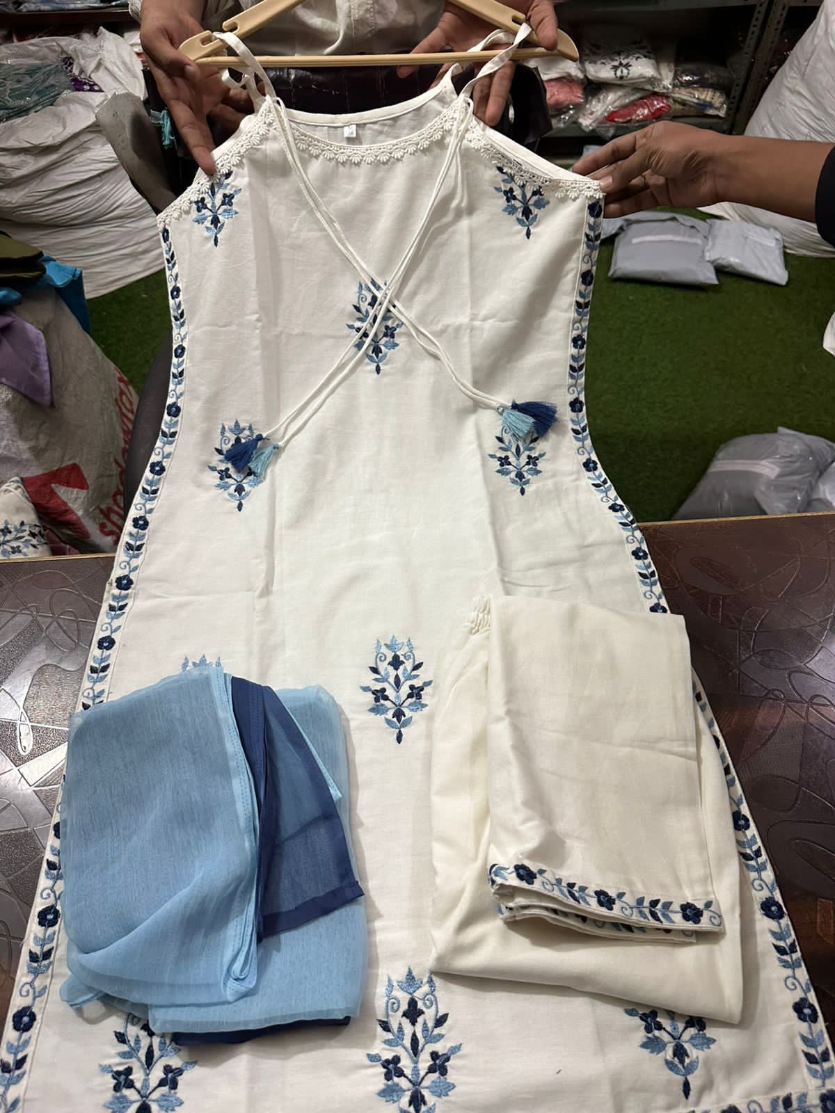 Anarkali Kurta Emrodori work