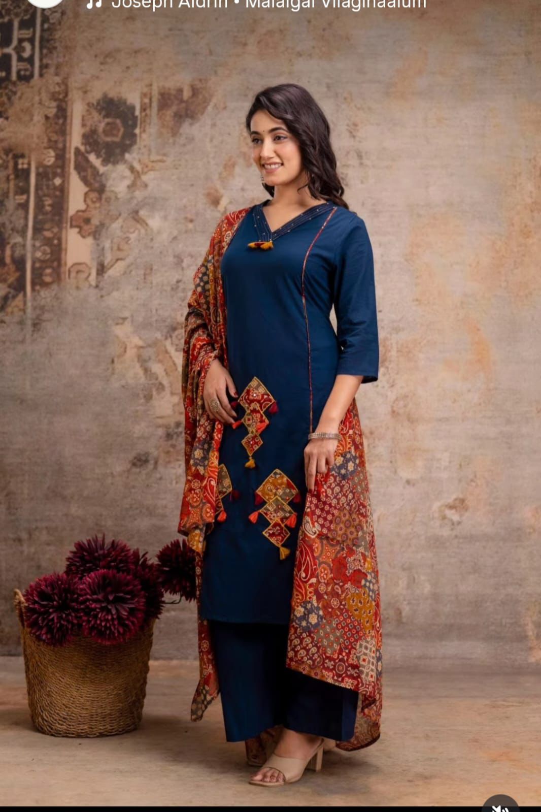 Cotton Straight kurti with flair plazoo and dupatta sets