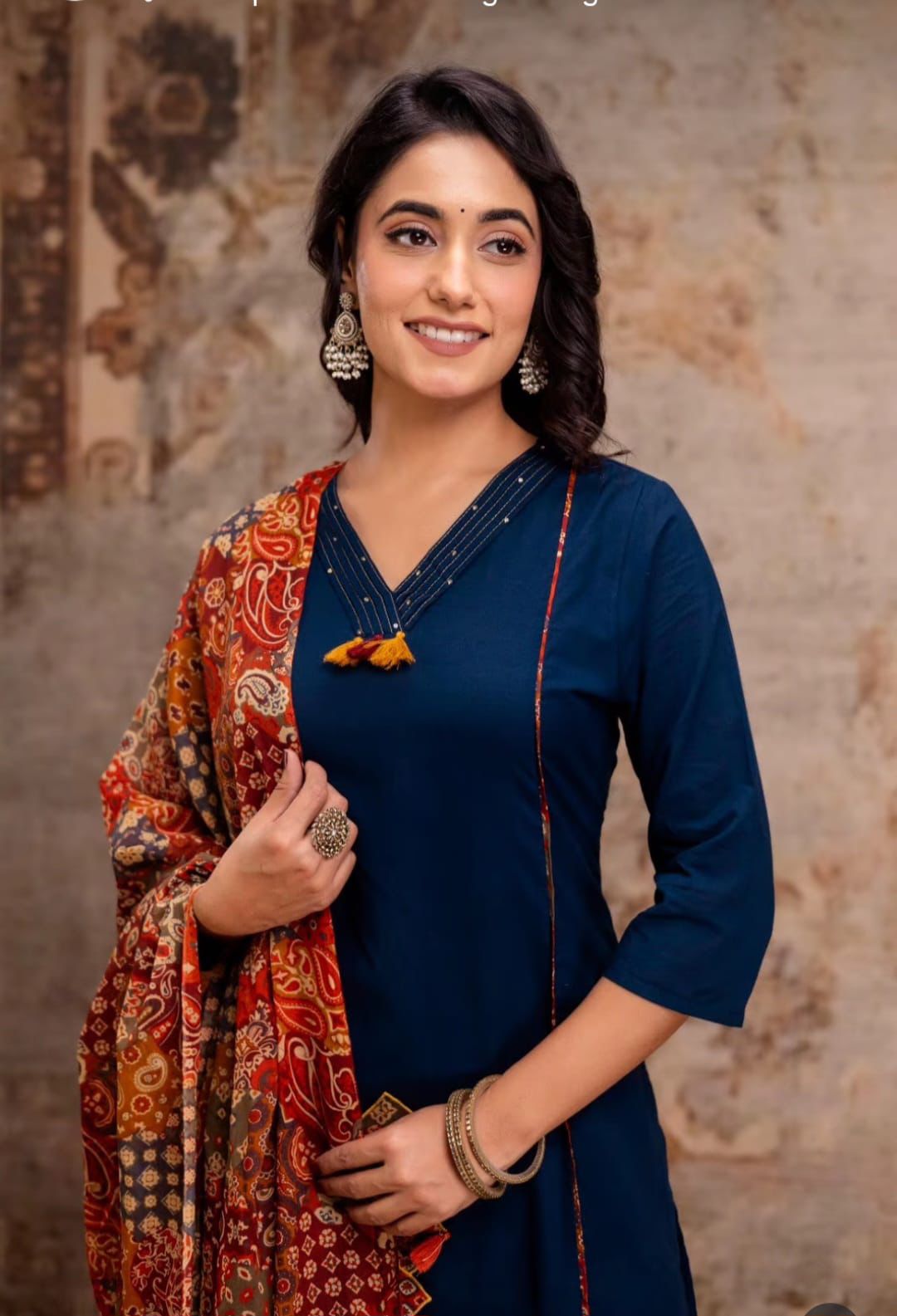 Cotton Straight kurti with flair plazoo and dupatta sets