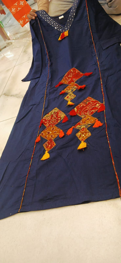 Cotton Straight kurti with flair plazoo and dupatta sets