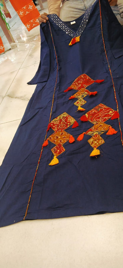 Cotton Straight kurti with flair plazoo and dupatta sets