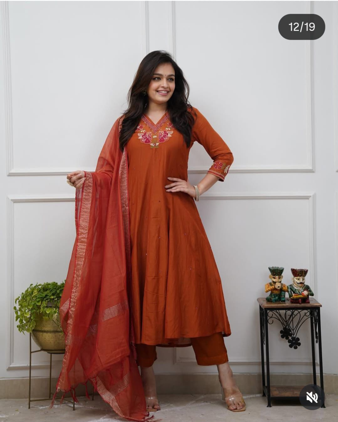 Cotton anarkali suits with dupatta sets