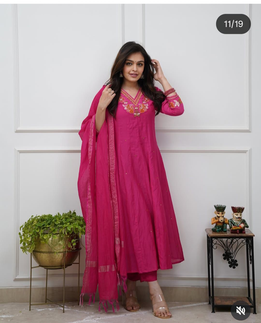 Cotton anarkali suits with dupatta sets