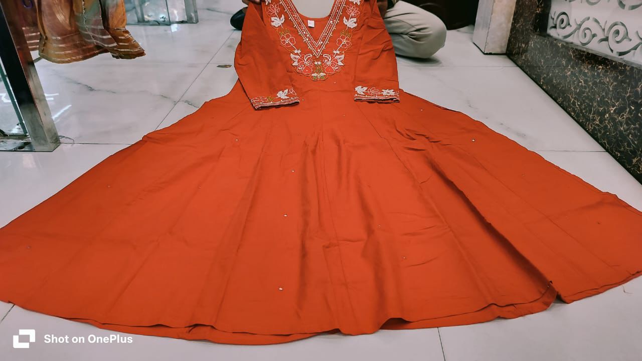 Cotton anarkali suits with dupatta sets