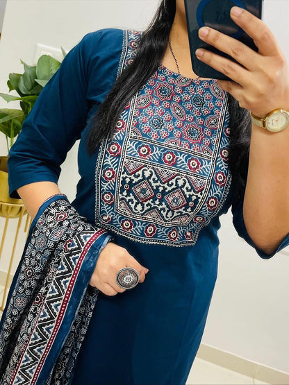 Kurti,pant& dupatta set is perfect for the summer season