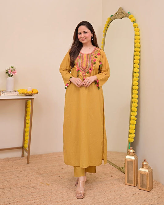 Thread Embroide - tassels and designed Kurta sets