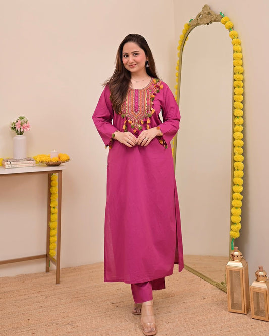 Thread Embroide - tassels and designed Kurta sets