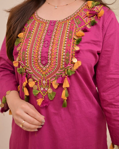 Thread Embroide - tassels and designed Kurta sets