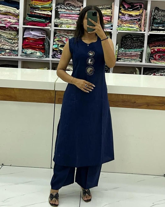 Original Mirror + Sequence Embroidery Kurti