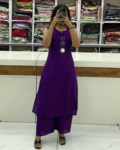 Original Mirror + Sequence Embroidery Kurti