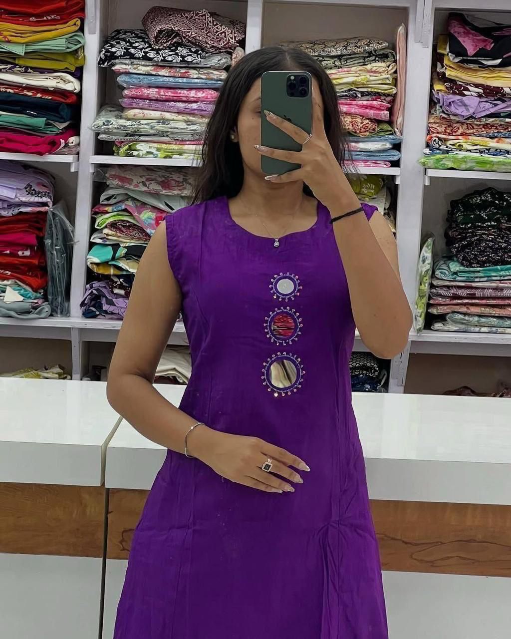 Original Mirror + Sequence Embroidery Kurti