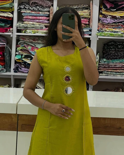 Original Mirror + Sequence Embroidery Kurti