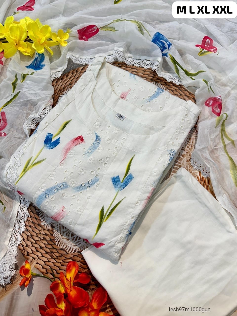 Chicken shifli cotton fabric Kurti