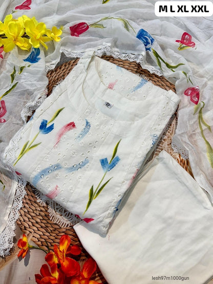 Chicken shifli cotton fabric Kurti