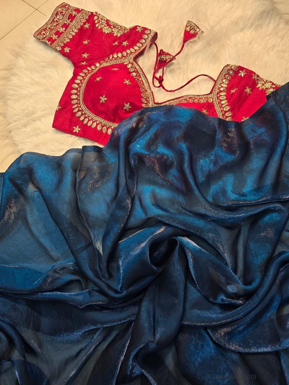 Space Silk Saree With Sequence Emrodairy