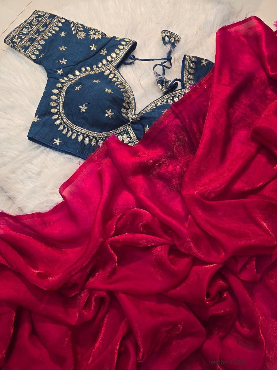 Space Silk Saree With Sequence Emrodairy