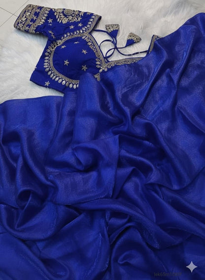 Space Silk Saree With Sequence Emrodairy