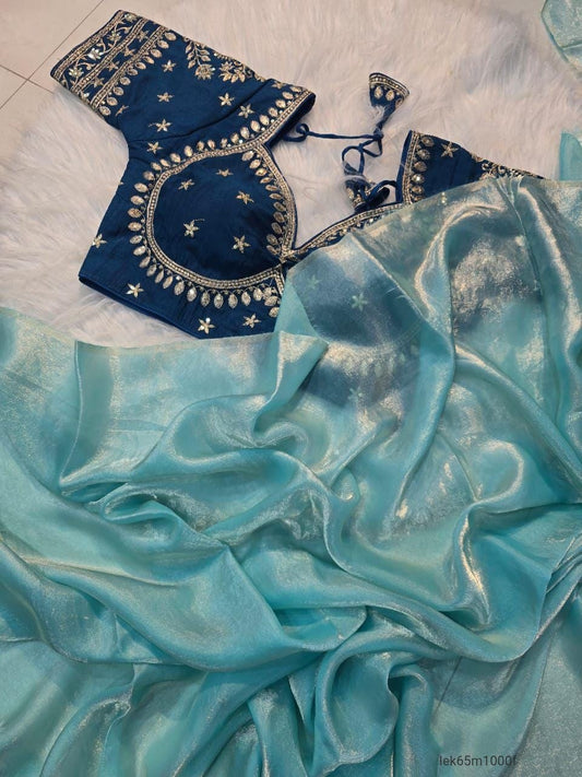 Space Silk Saree With Sequence Emrodairy