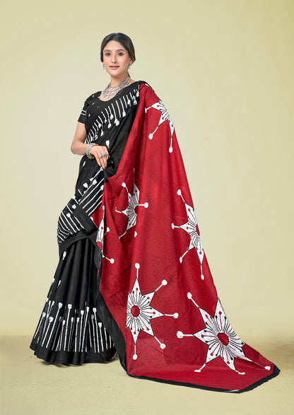 Mal Cotton Printed Saree