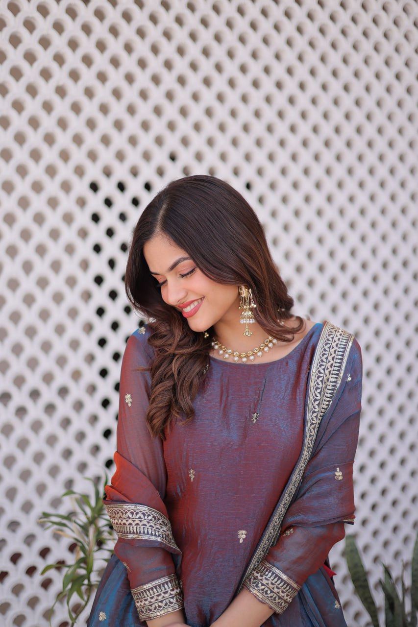 Fendi Chiffon with Zari  Sequins Embroidered Lehenga