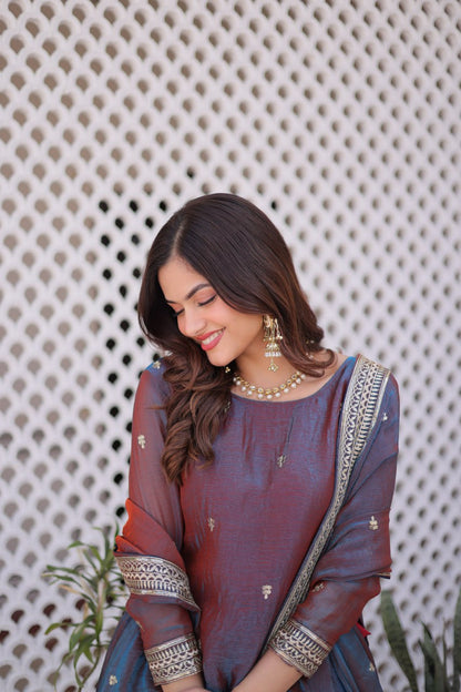 Fendi Chiffon with Zari  Sequins Embroidered Lehenga