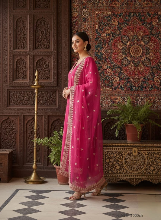 Chanderi Kurta Set, adorned in a delightful celebratory shade of black