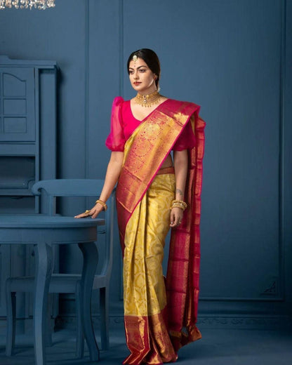 RICH PALLU & JACQUARD WORK ON ALL OVER THE SAREE