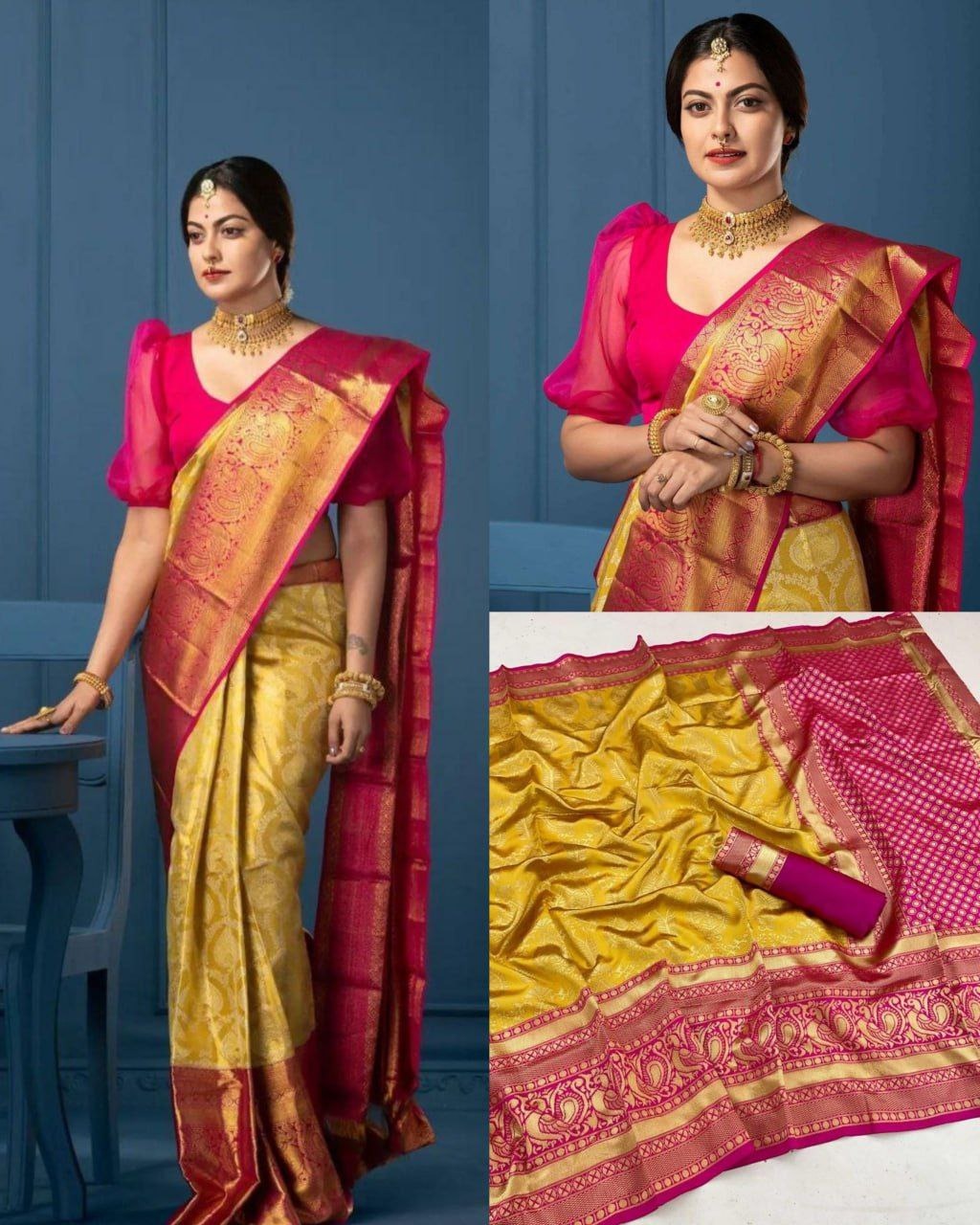 RICH PALLU & JACQUARD WORK ON ALL OVER THE SAREE