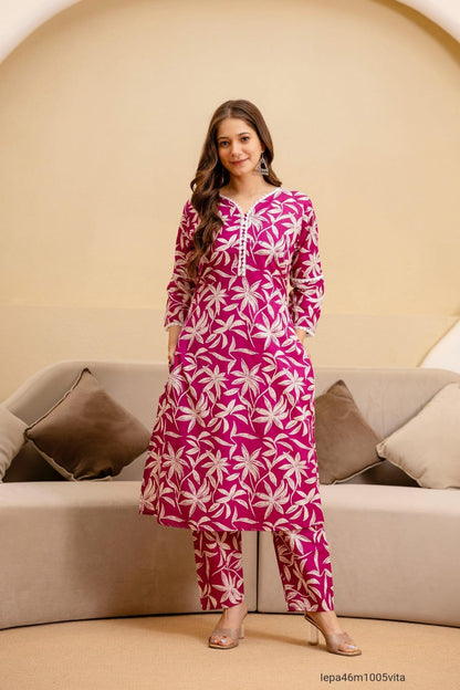 Jaipuri  Printed Cotton Fabric CORD-SET