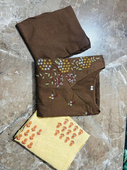 Earthy olive and black with delicate embroidery is elegance redefined Kurta