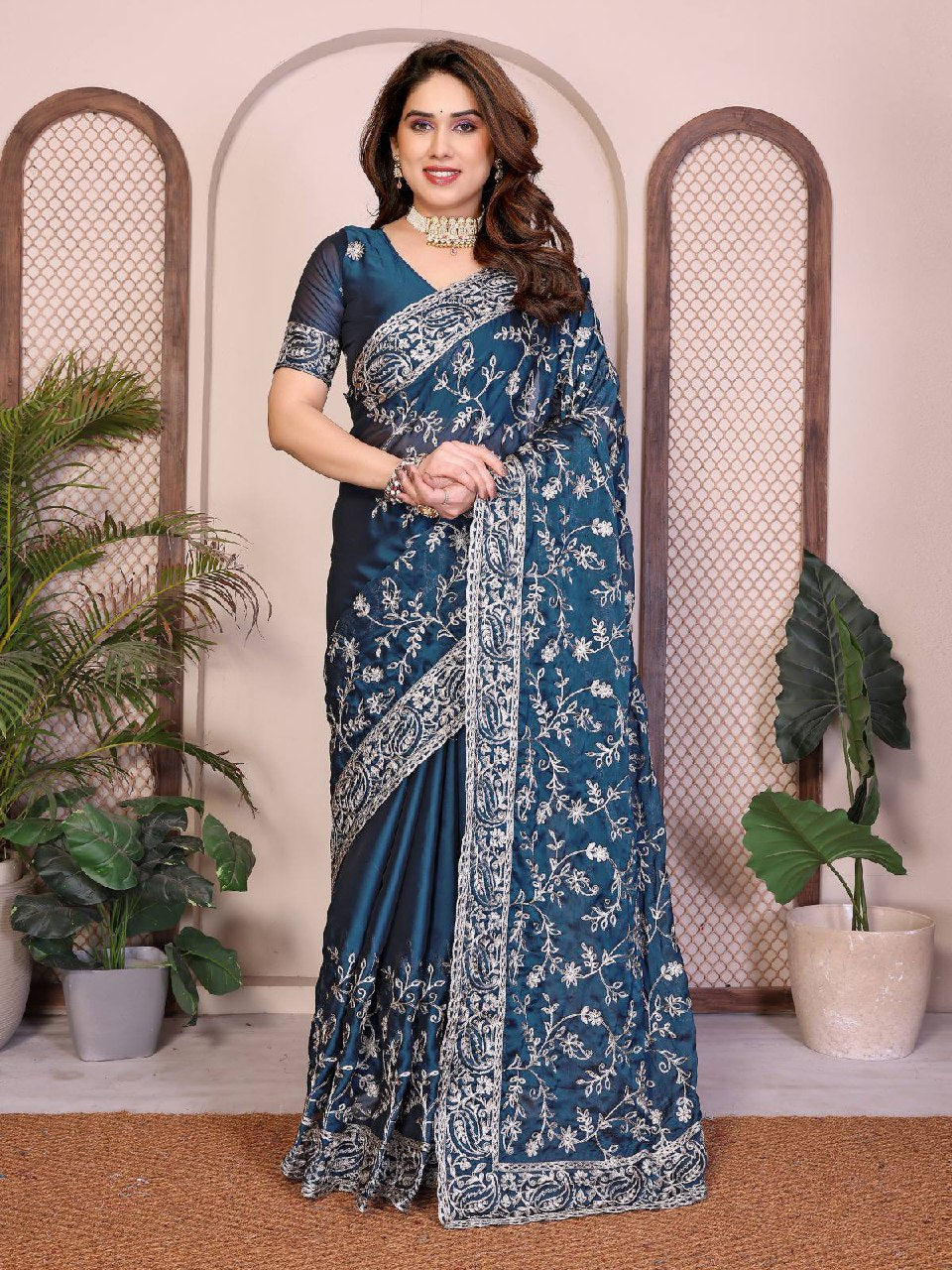 Party Wear Rangoli Silk Saree