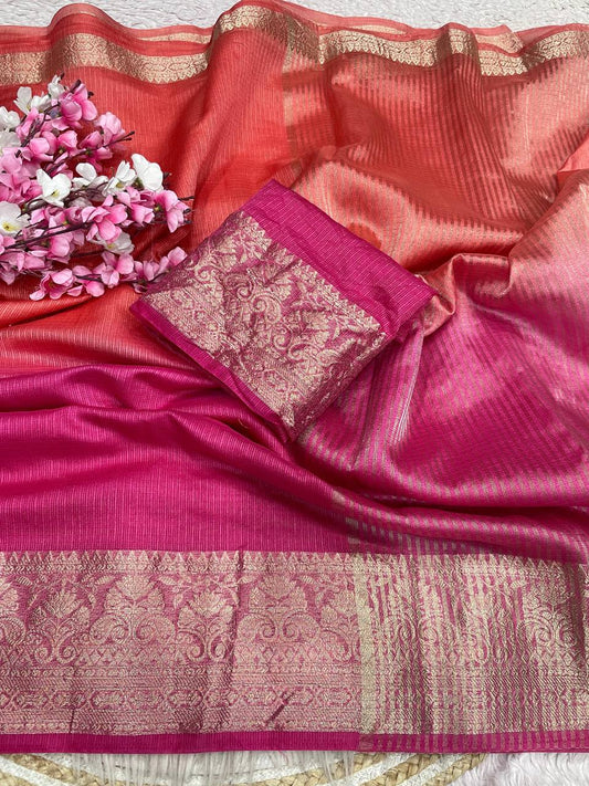 Kota chex border silk weaving saree