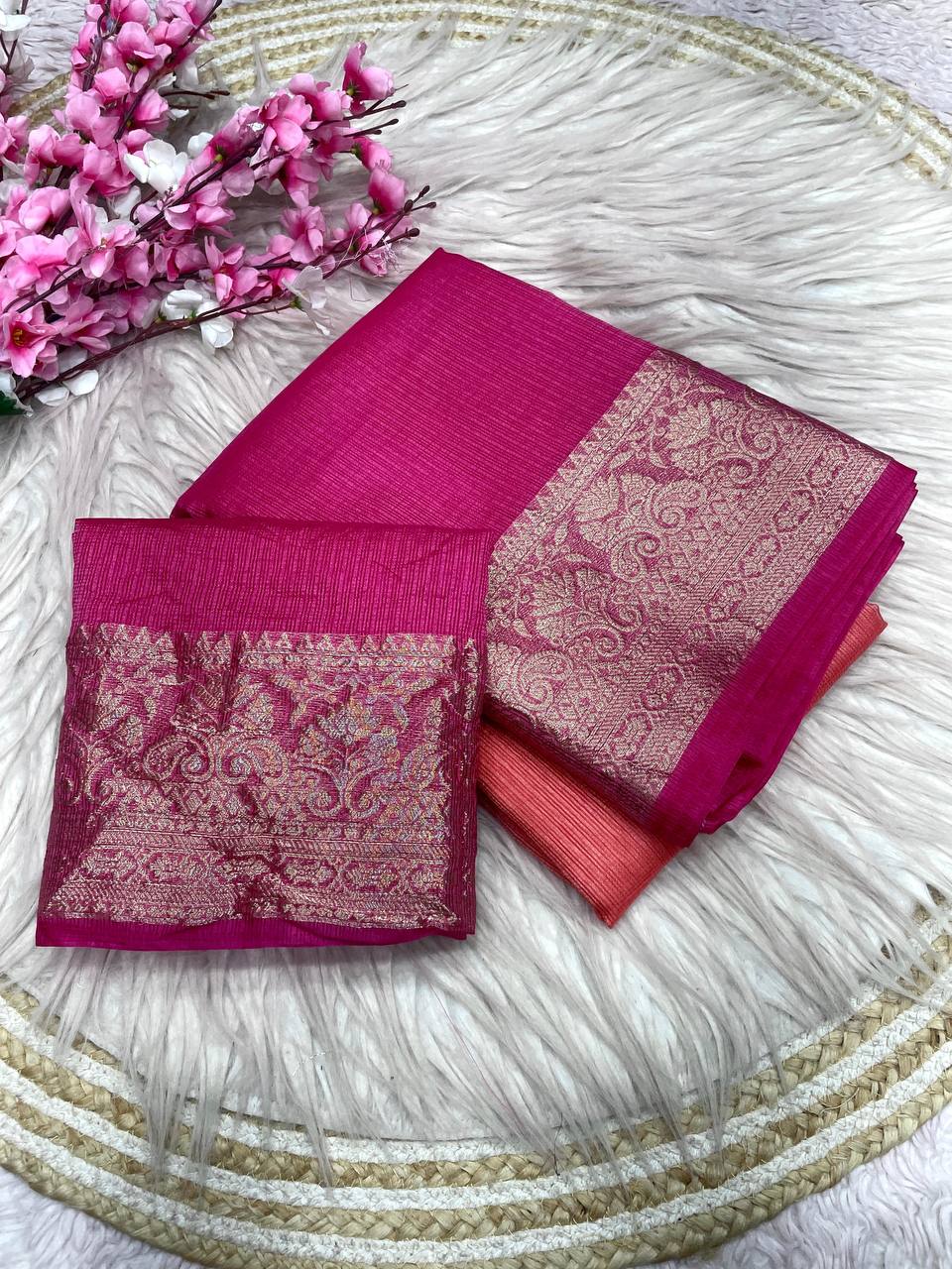 Kota chex border silk weaving saree