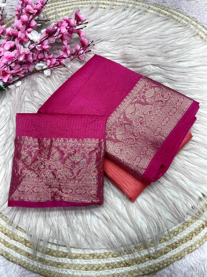 Kota chex border silk weaving saree
