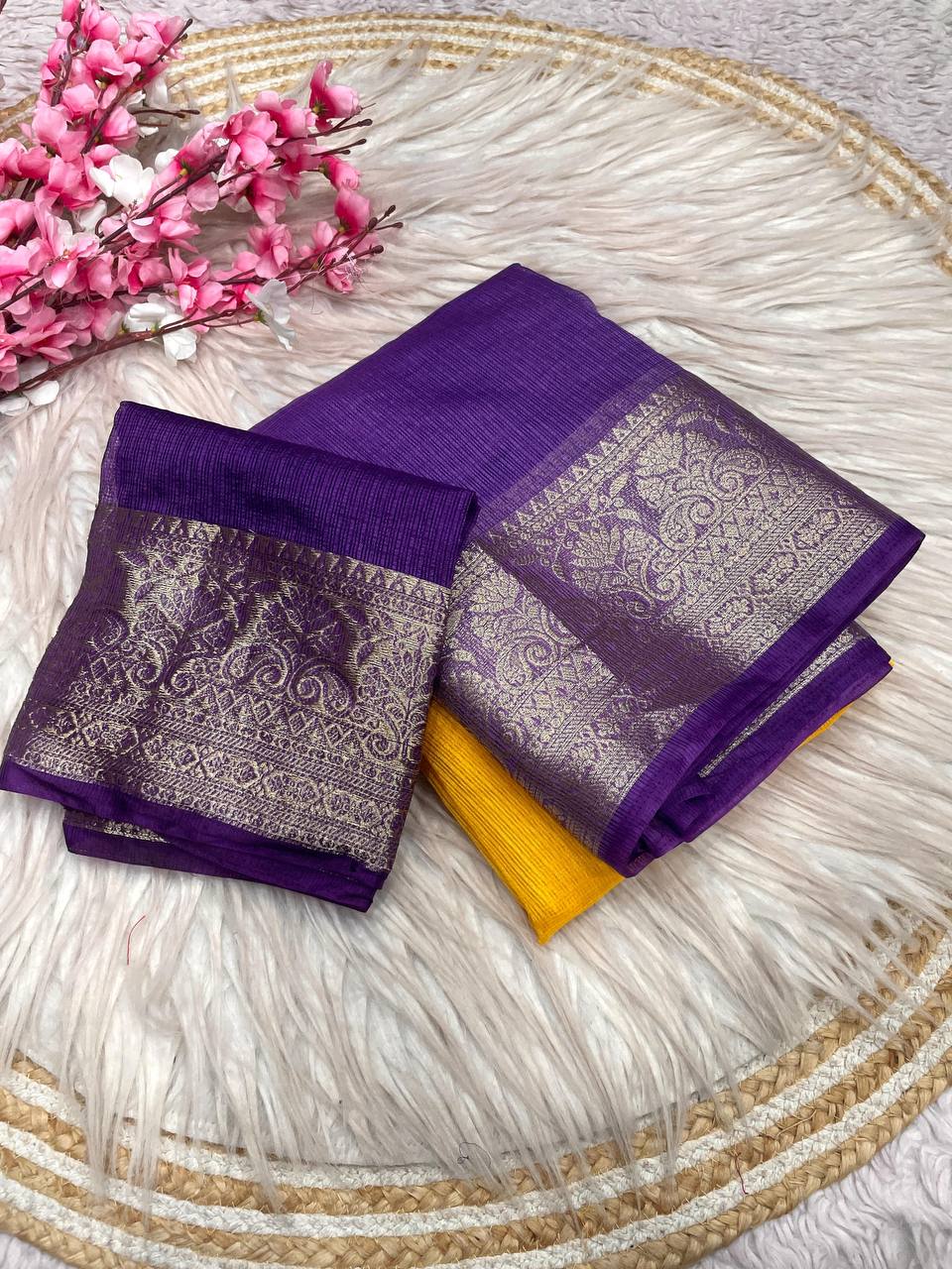 Kota chex border silk weaving saree