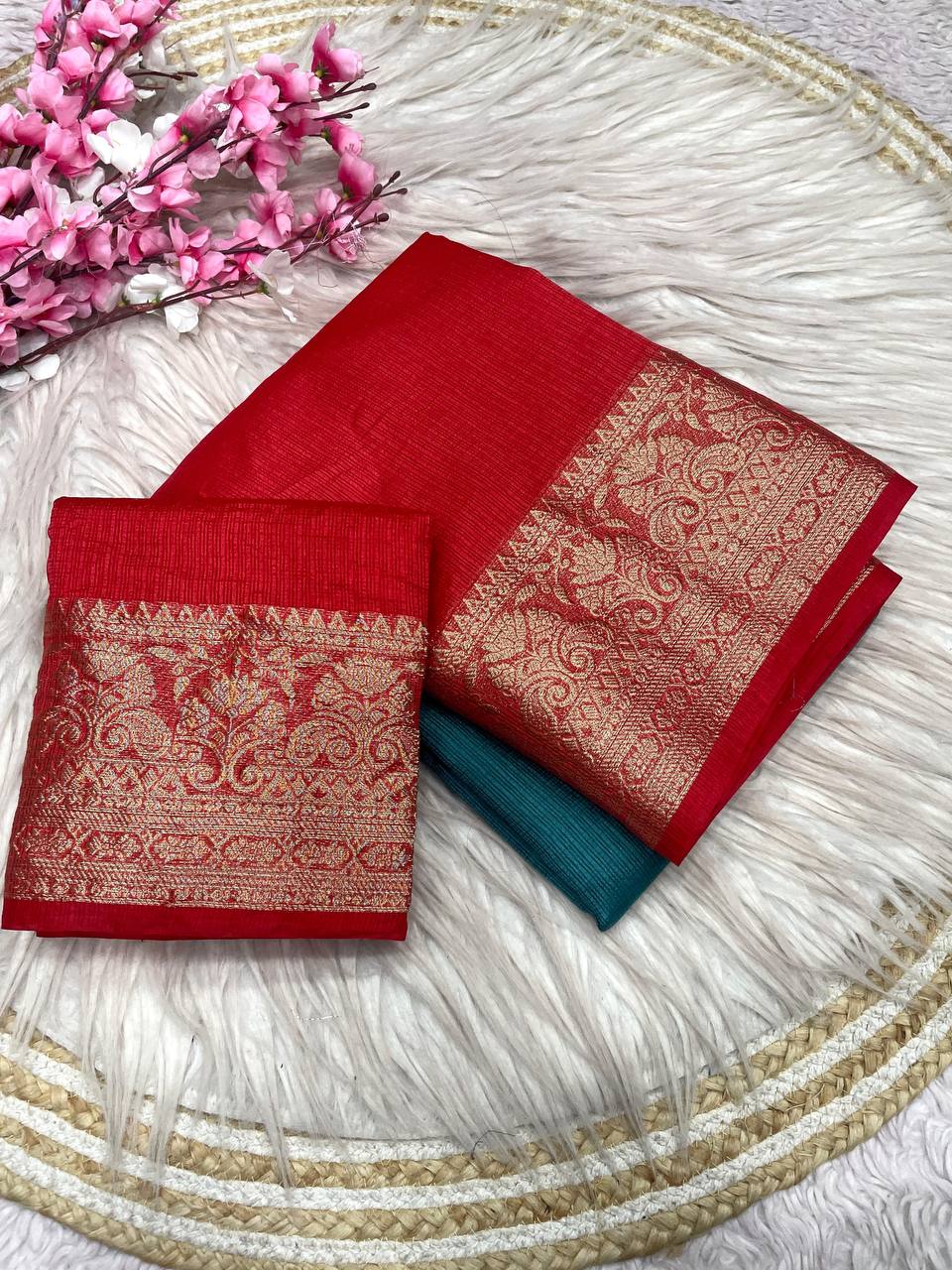 Kota chex border silk weaving saree