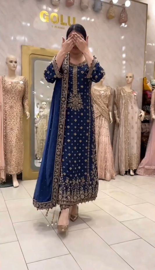 PECIAL HEAVY CHINE  SEQUENCE WORK 3 PIS SUIT SET