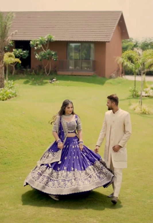 Heavy Embroidery Thread & Sequence Work Lehenga