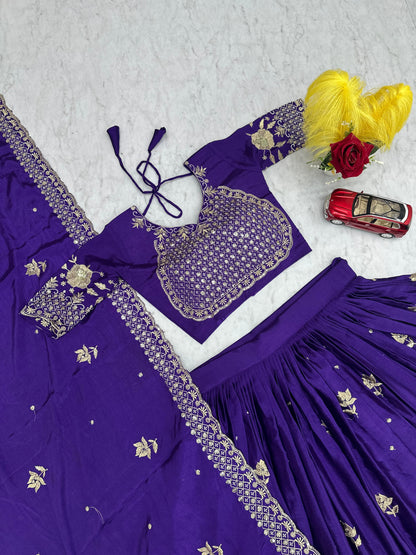 Heavy Embroidery Thread & Sequence Work Lehenga
