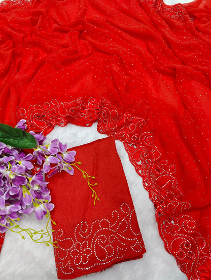 Soft Georgette Silk Fabric Saree