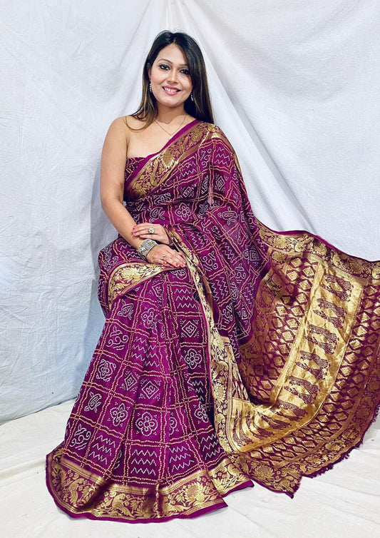 New  Kanjivaram Bandhani Saree