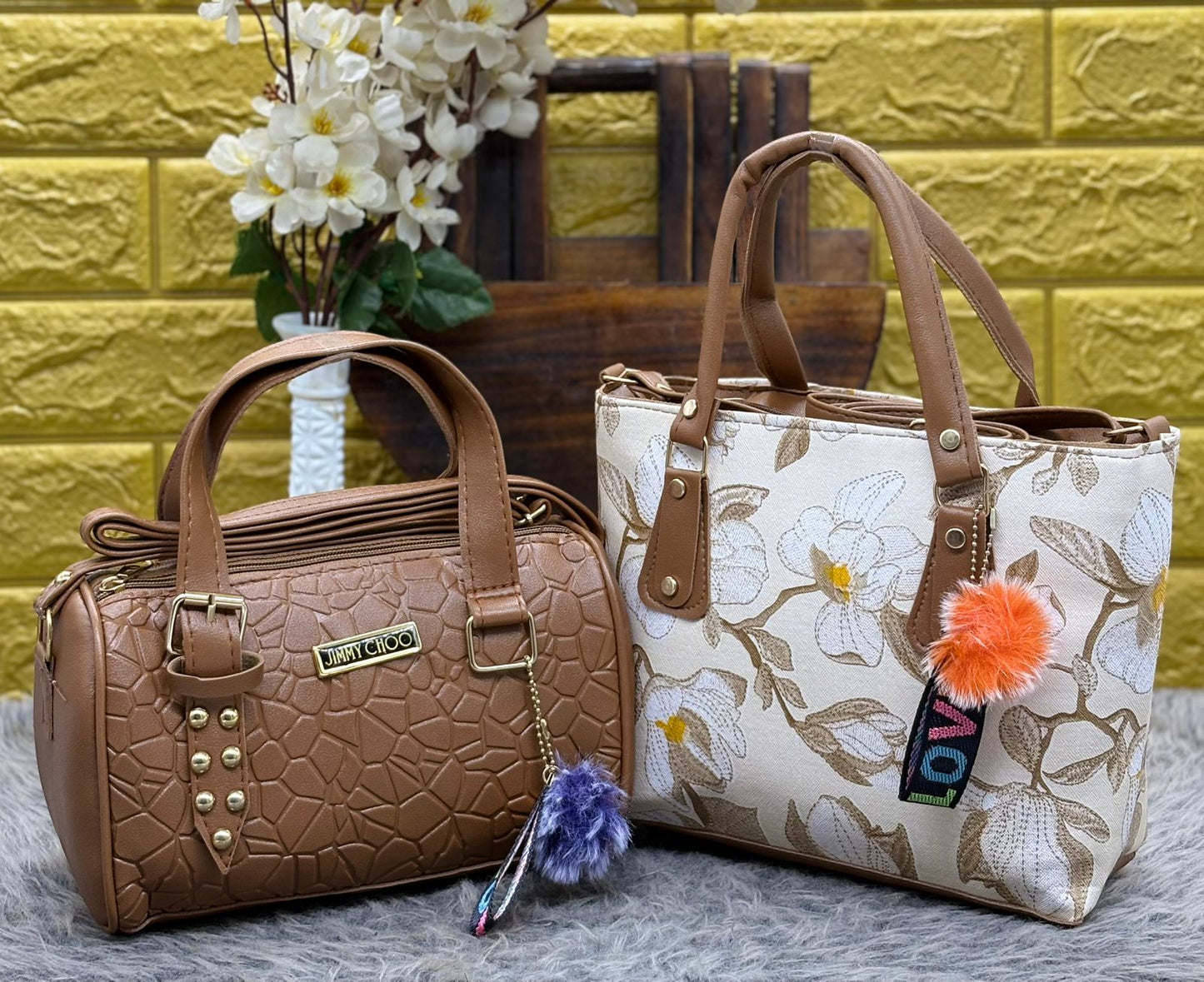 JIMMYCHOO & FLOWER  SLING COMBO Fashion Bag