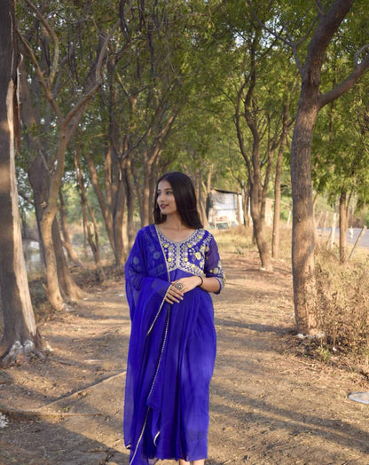 black georgette Anarkali gown