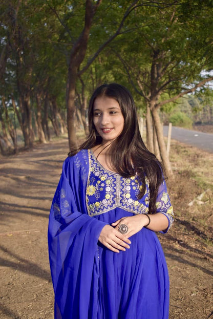 black georgette Anarkali gown