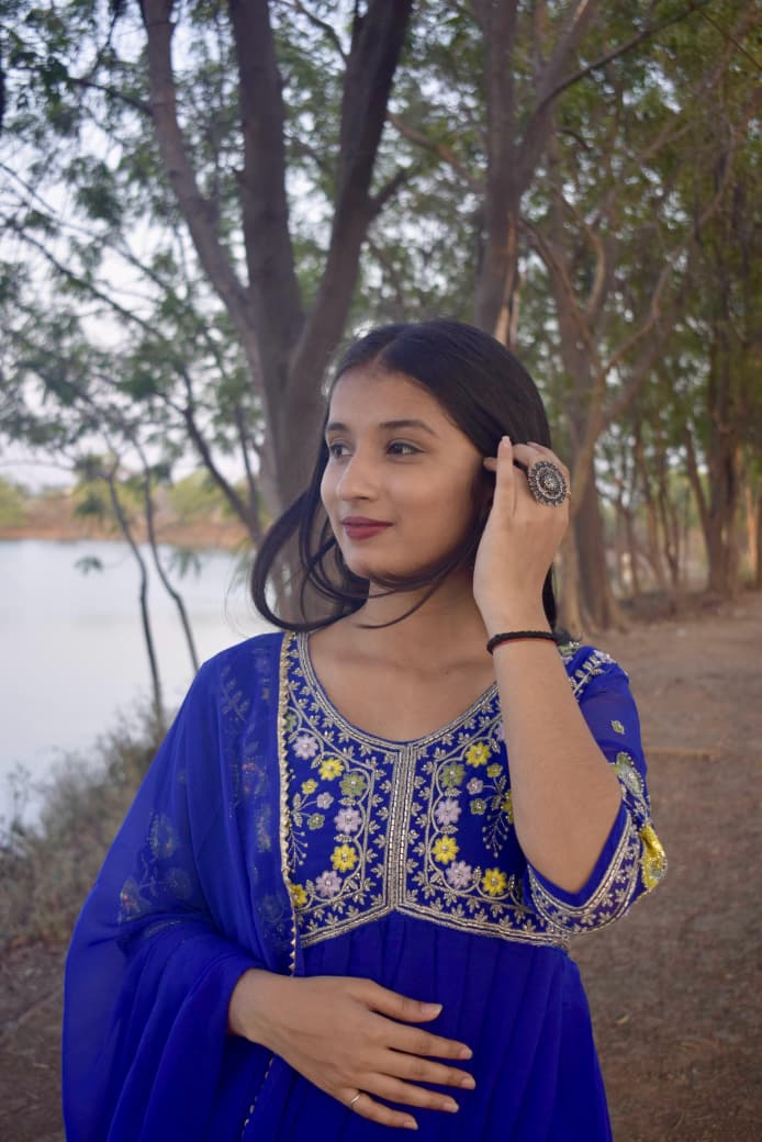 black georgette Anarkali gown